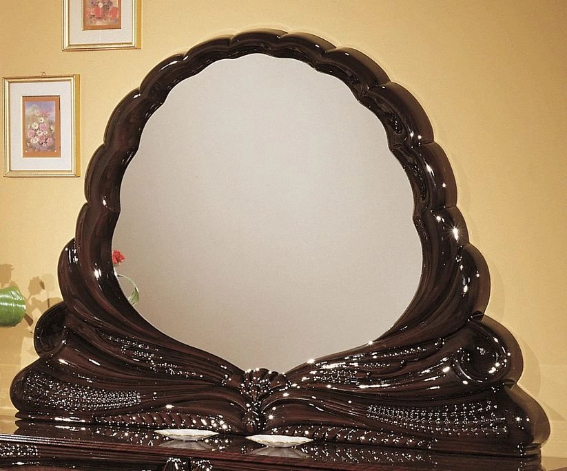 Miroir Mural Bois Brillant Acajou Denyz 3 Miroir Mural Bois Brillant Acajou Denyz