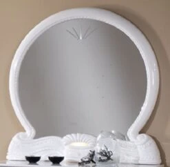 Miroir Mural Bois Brillant Blanc Proud