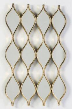 Miroir Mural Originale Métal Doré Riv