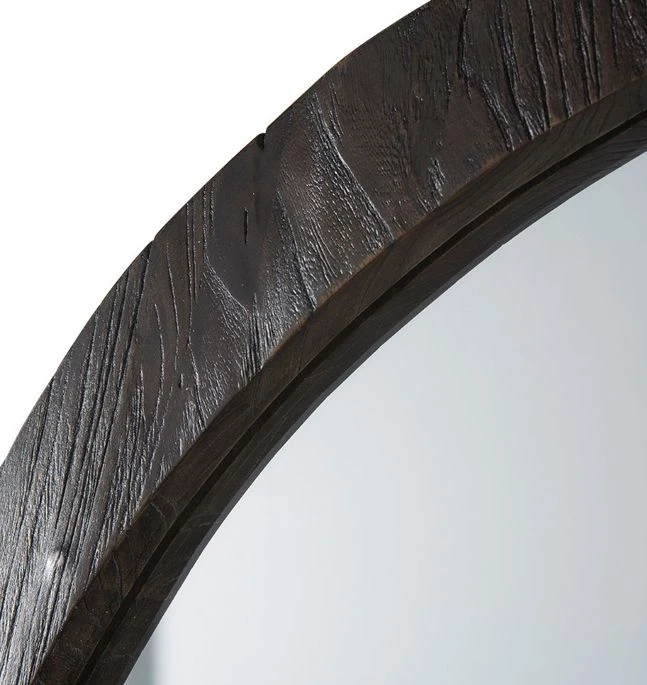 Miroir Mural Ovale Bois Foncé Blac L 81 Cm 4 Miroir Mural Ovale Bois Foncé Blac L 81 Cm – Image 2