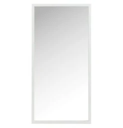 Miroir Mural Rectangulaire Bois Massif Blanc Ocel 120 Cm