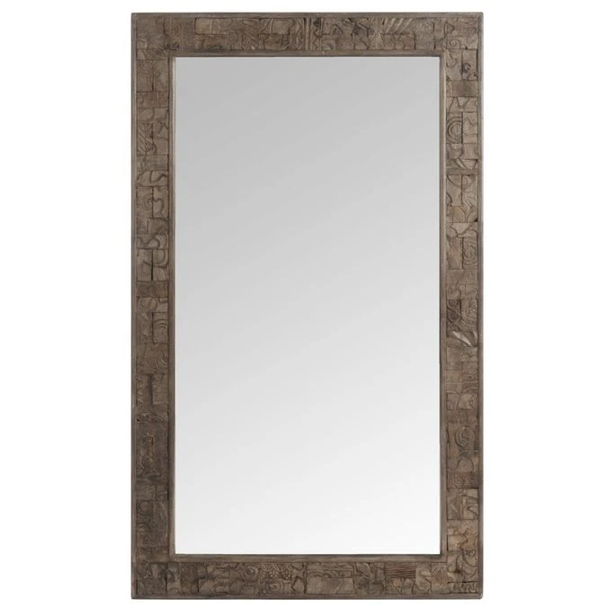 Miroir Mural Rectangulaire Bois Massif Foncé Veeda 3 Miroir Mural Rectangulaire Bois Massif Foncé Veeda