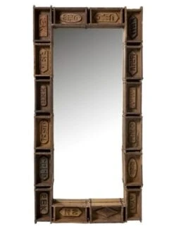 Miroir Mural Rectangulaire Bois Recyclé Foncé Veeda L 180 Cm