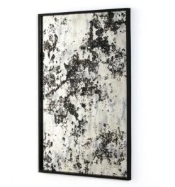 Miroir Mural Rectangulaire Métal Noir Et Miroir Vieilli Picty