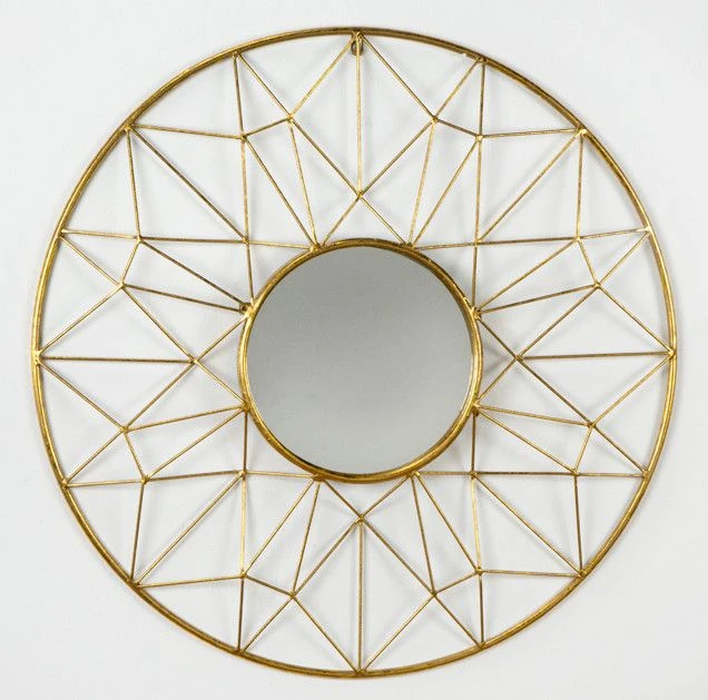 Miroir Mural Rond Métal Doré Roxane 3 Miroir Mural Rond Métal Doré Roxane