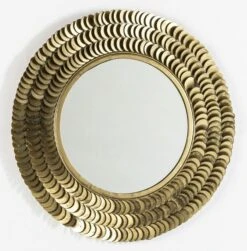 Miroir Mural Rond Métal Doré Et Verre Cailly