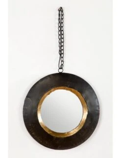 Miroir Mural Rond Métal Marron Et Doré Canva