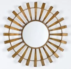 Miroir Mural Rond Métal Marron Roxy