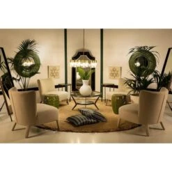 Miroir Mural Rond Métal Vert Et Doré Canva -Philips Boutique miroir mural rond metal vert et dore 8435471800972 395692