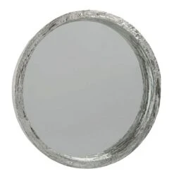 Miroir Mural Rond Résine Argentée Licia D 48 Cm