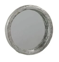 Miroir Murl Rond Résine Argentée Licia D 25 Cm