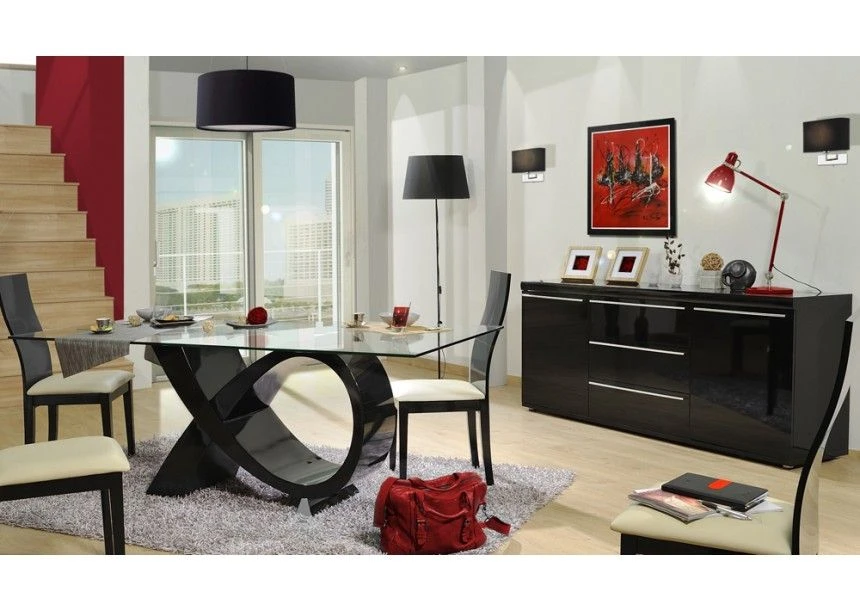 Miroir Rectangulaire 1 Tablette Bois Laqué Noir Kiela 5 Miroir Rectangulaire 1 Tablette Bois Laqué Noir Kiela – Image 3