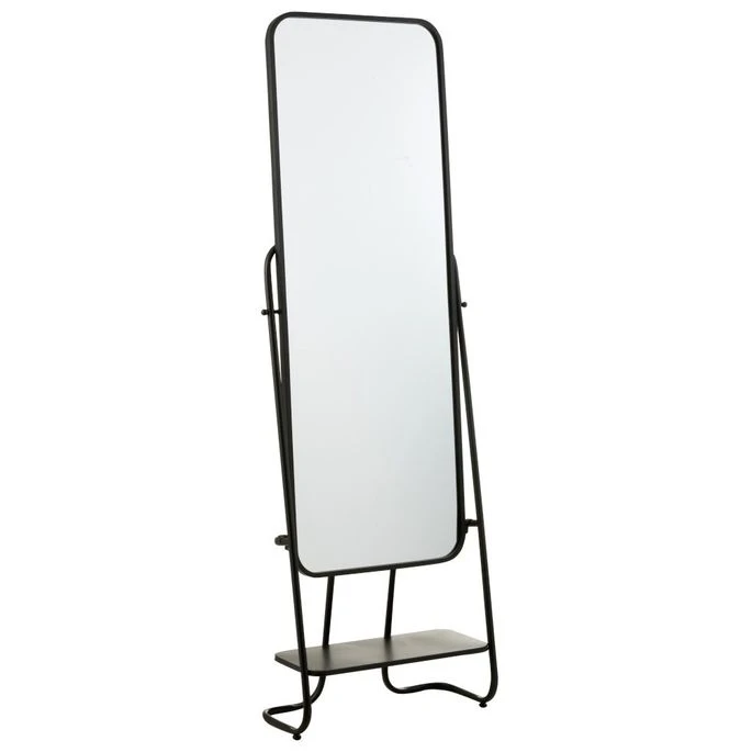 Miroir Sur Pied 1 étagère Verre Et Métal Noir Verde 3 Miroir Sur Pied 1 étagère Verre Et Métal Noir Verde