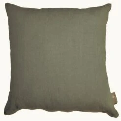 O'CBO Coussin Déhoussable - 100% Lin - 60 X 60 Cm - Vert Mangue