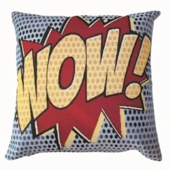 O'CBO Housse De Coussin Vintage Kiss - 42 X 42 Cm - Jacquard WOW 445 - Fabrication Française - Gris, Rouge Et Beige