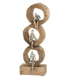 Objet Cercle Manguier Et Métal Argenté Liath