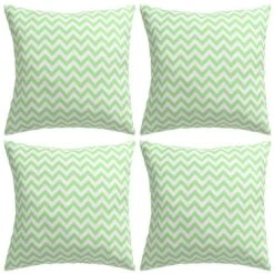 Oreiller D'extérieur 4 Pcs Impression Zigzag 45x45cm Vert Pomme