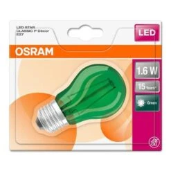 OSRAM Ampoule Déco LED Sphérique E27 - Verte -Philips Boutique osram ampoule deco led spherique e27 verte 4058075114487 515513