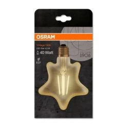 OSRAM Ampoule LED E27 étoile Vintage Edition 1906 - 4,5 W - Ambré -Philips Boutique osram ampoule led e27 etoile vintage edition 1906 4 5 w ambre 4058075092075 515546
