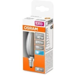 OSRAM Ampoule LED Flamme Verre Dépoli - 4W équivalent 40W E14 - Lumiere Du Jour -Philips Boutique osram ampoule led flamme verre depoli 4w equivalent 40w e14 lumiere du jour 4058075446786 659416