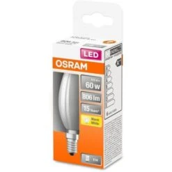 OSRAM Ampoule LED Flamme Verre Dépoli - 6,5 W = 60 W - E14 - Blanc Chaud -Philips Boutique osram ampoule led flamme verre depoli 6 5 w 60 w e14 blanc chaud 4058075435513 598311