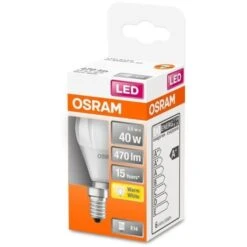 OSRAM Ampoule LED Sphérique Dépolie Avec Radiateur - 4W équivalent 40W E14 - Blanc Chaud -Philips Boutique osram ampoule led spherique depolie avec radiateur 4w equivalent 40w e14 blanc chaud 4058075431096 598032