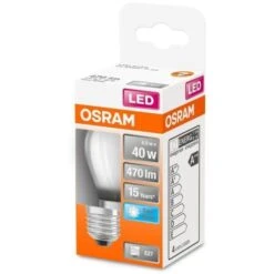 OSRAM Ampoule LED Sphérique Verre Dépoli - 4 W = 40 W - E27 - Blanc Froid -Philips Boutique osram ampoule led spherique verre depoli 4 w 40 w e27 blanc froid 4058075435124 659513