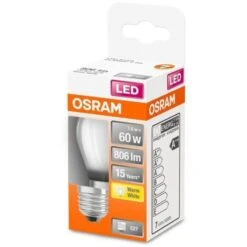 OSRAM Ampoule LED Sphérique Verre Dépoli - 7 W = 60 W - E27 - Blanc Chaud -Philips Boutique osram ampoule led spherique verre depoli 7 w 60 w e27 blanc chaud 4058075434905 598282