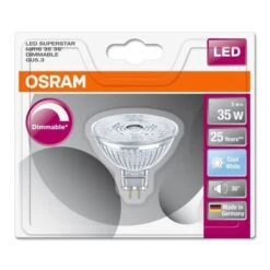 OSRAM Ampoule Spot LED MR16 GU5,3 5 W équivalent A 35 W Blanc Froid Dimmable -Philips Boutique osram ampoule spot led mr16 gu5 3 5 w equivalent a 35 w blanc froid dimmable 4052899390096 514485