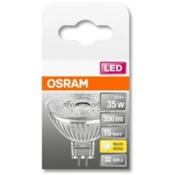 OSRAM Spot MR16 LED 36° Verre - 3,8W équivalent 35W GU5.3 - Blanc Chaud