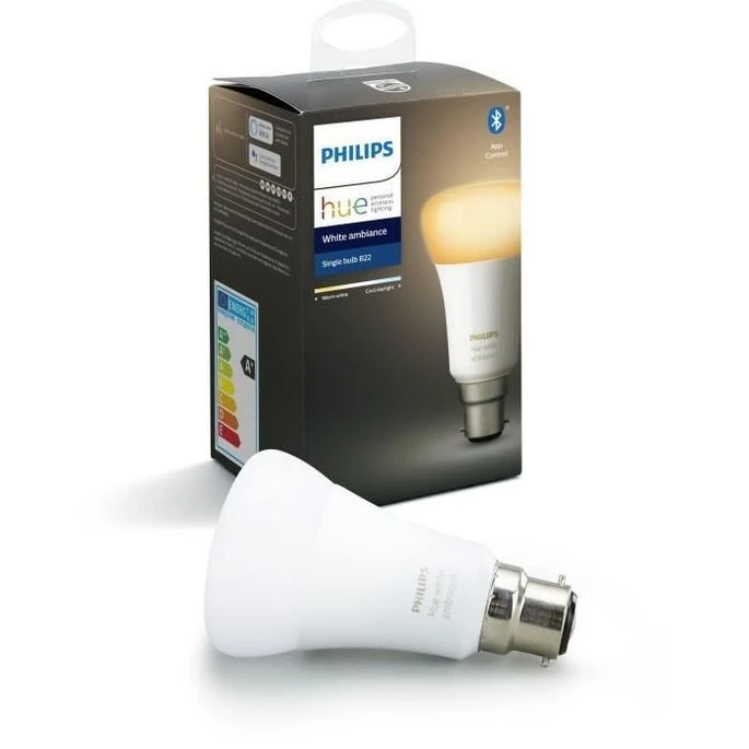 PHILIPS HUE Ampoule White Ambiance - 9,5 W - B22 - Bluetooth 3 PHILIPS HUE Ampoule White Ambiance - 9,5 W - B22 - Bluetooth