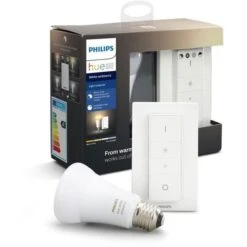PHILIPS HUE Kit D'éclairage White Ambiance Ampoule Et Télécommande Variateur - 10 W -E27 - Bluetooth