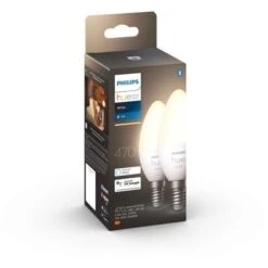 PHILIPS Hue White - Ampoules LED Connectées E14 - Compatible Bluetooth - Pack De 2