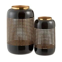 Photophore Métal Noir Et Doré Laqué Narsh 15 Cm - Lot De 2 -Philips Boutique photophore metal noir et dore laque narsh 15 cm lot de 2 5415203979773 356785