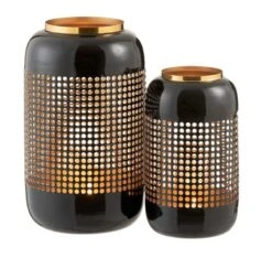 Photophore Métal Noir Et Doré Laqué Narsh 15 Cm - Lot De 2 -Philips Boutique photophore metal noir et dore laque narsh 15 cm lot de 2 5415203979773 356786