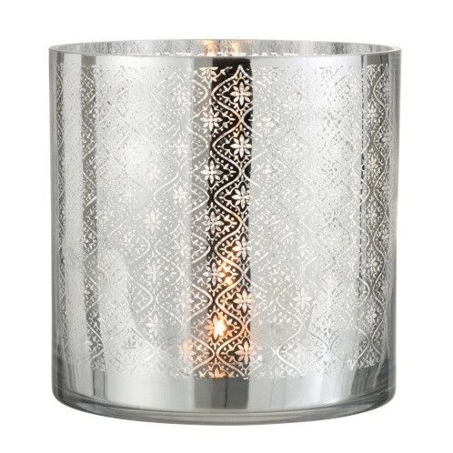 Photophore Verre Argenté Omani H24 Cm 4 Photophore Verre Argenté Omani H24 Cm – Image 2