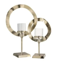 Photophore Verre Et Pied Métal Doré Narsh -Philips Boutique photophore verre et pied metal dore narsh 5415203967169 356801