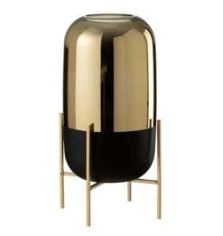 Photophore Verre Et Pieds Métal Doré Narsh