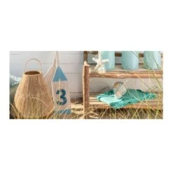 Devant -Philips Boutique photophore verre et pin massif blanc delave azura h 17 cm 5415203911421 371471