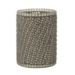 Photophore Verre Gris Omani H 17 Cm