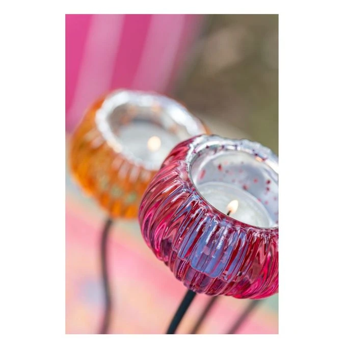 Photophore Verre Multicolore Pied Métal Noir Veeda 5 Photophore Verre Multicolore Pied Métal Noir Veeda – Image 3