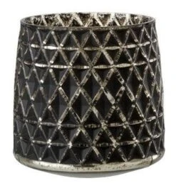 Photophore Verre Noir Et Doré Ysarg