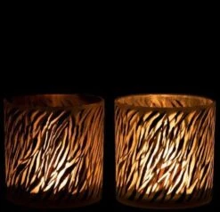 Photophores Verre Noir Et Blanc Zébré Diere - Lot De 6 -Philips Boutique photophores verre noir et blanc zebre diere lot de 6 5415203951588 369815