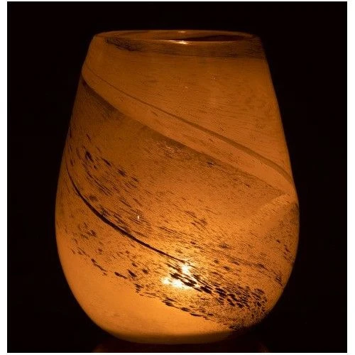 Photphore Verre Blanc Et Bleu Marino H 22 Cm 5 Photphore Verre Blanc Et Bleu Marino H 22 Cm â Image 3