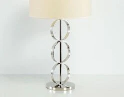 Pied De Lampe 3 Cercles Métal Chromé Dalilou
