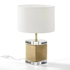 Pied De Lampe Acrylique Et Métal Doré Vera H 34 Cm -Philips Boutique pied de lampe acrylique et metal dore vera h 34 cm 8435471823629 239670