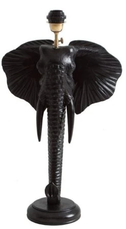 Pied De Lampe En Bois De Teck Noir Gurig