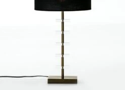 Pied De Lampe Métal Doré Et Acrylique Vego H 43 Cm