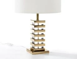 Pied De Lampe Métal Doré Et Acrylique Vera H 41