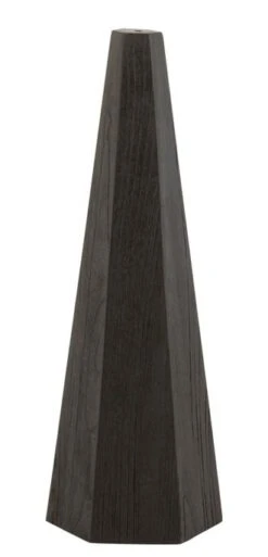 Pied De Lampe Octogonal En Bois Noir Jaya H 70 Cm